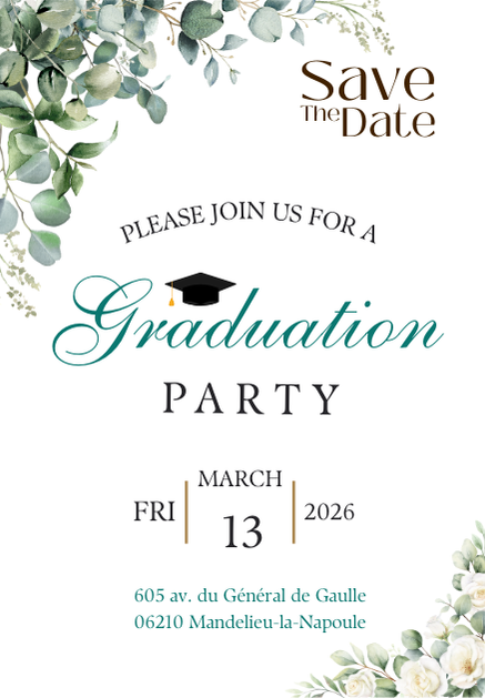 save the date graduation party